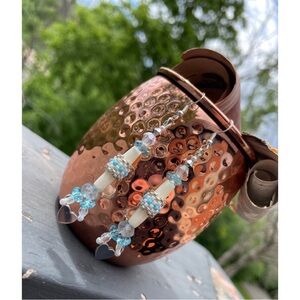 Beaded Hairpipe Bone Earrings ☀️🩵